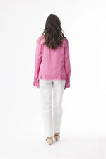 Orientique Linen Essentials Jacket in Hot Pink