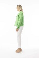 Orientique Linen Essentials Jacket in Parakeet