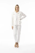 Orientique Linen Essentials Jacket in White