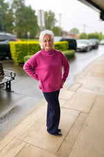 Mansted Oversized Mira Funnel Sweater in Soft Pink