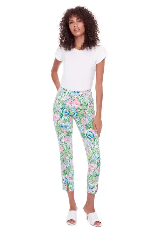 up! Pants Techno Slim Leg Ankle Pant in Bouquet