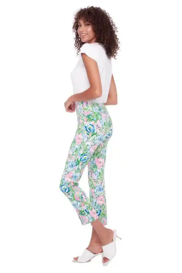 up! Pants Techno Slim Leg Ankle Pant in Bouquet