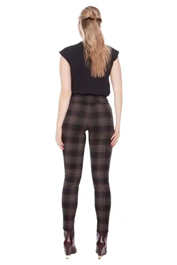 UP! Pants Bray Ponte Full Length Pant in Wine, Grey and Black