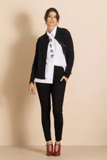 Megan Salmon Ponte Beagle Boy Pant in Black