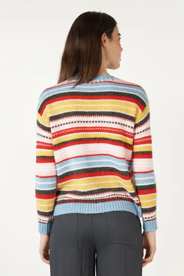 Zaket & Plover Mohair Striped Jumper in Blue