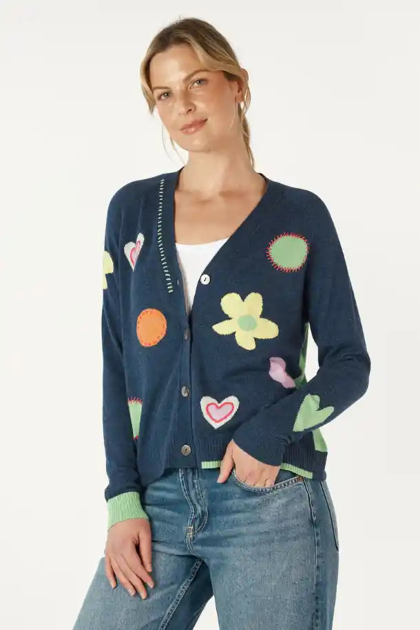 Zaket & Plover Happy Cardi in Denim