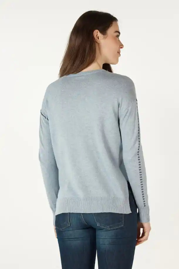 Zaket & Plover Super Star Jumper in Chambray