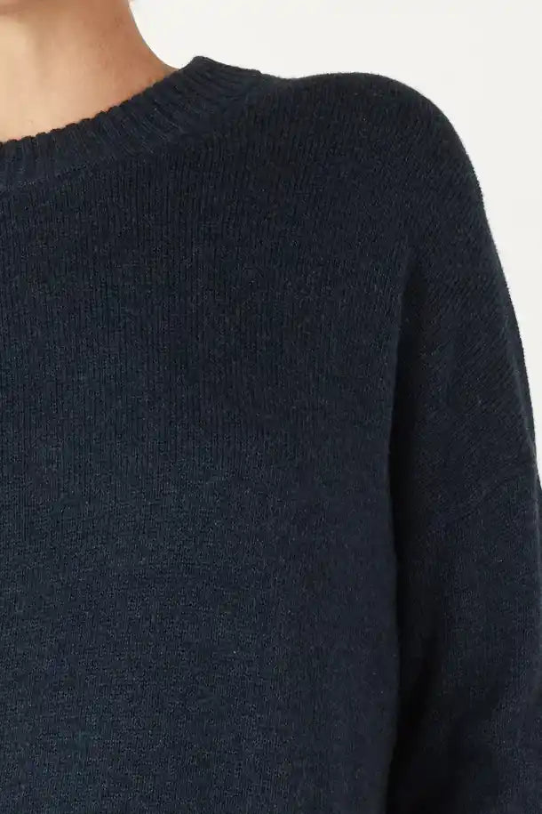 Zaket & Plover Essential Round Neck Sweater in Denim