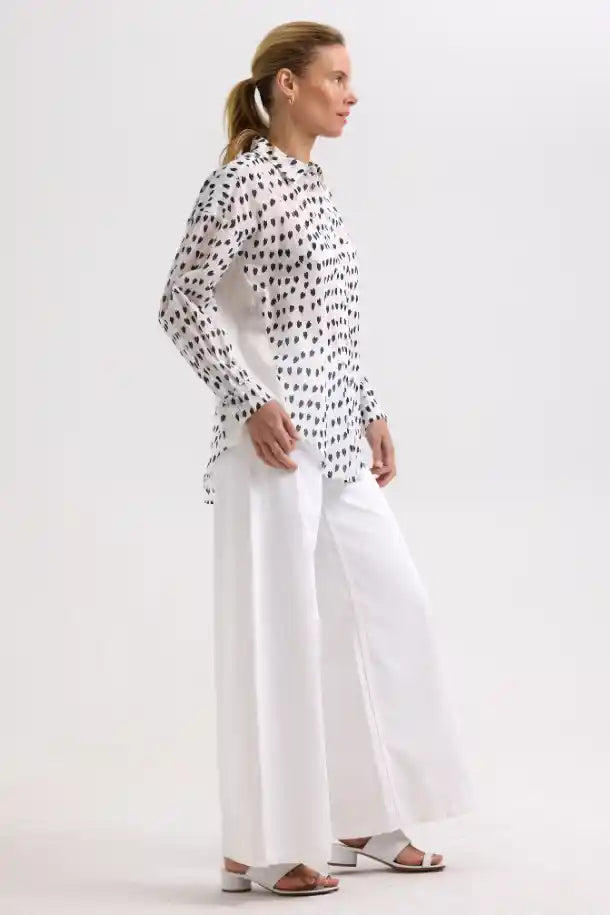 Zaket & Plover Cotton Voile Shirt in White Love