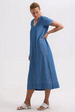 Zaket & Plover Denim Dress in Washed Denim
