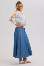 Zaket & Plover Denim Skirt in Washed Denim