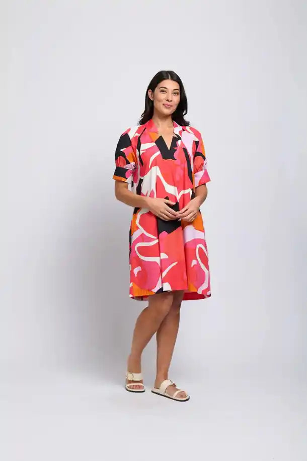 FOIL Lapel of Luxury Dress in Lush Print