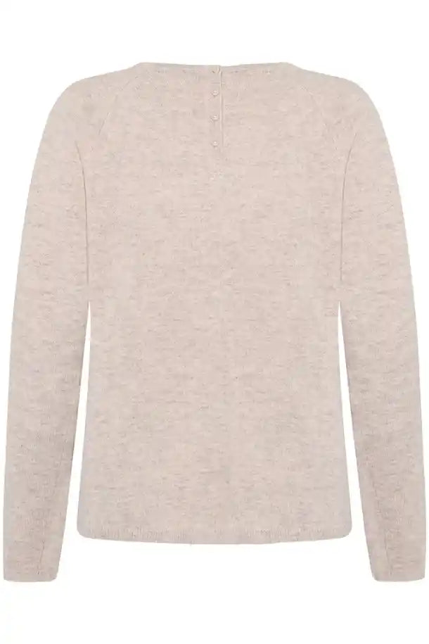 Mansted Yak Blend Hattie Crew Sweater in Light Oat