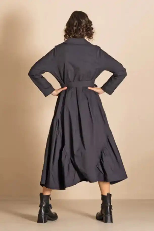 Megan Salmon Twill Me Elle Coat in Black