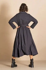 Megan Salmon Twill Me Elle Coat in Black