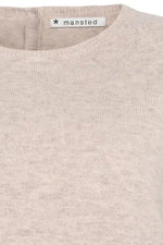Mansted Yak Blend Hattie Crew Sweater in Light Oat