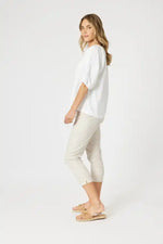 Gordon Smith Lino V-Neck Top in White