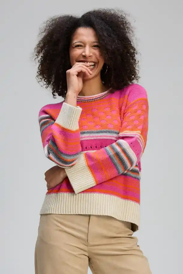 Zaket & Plover Stripe Pop Jumper in Amaranth