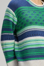 Zaket & Plover Stripe Pop Jumper in Parsley