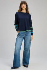 Zaket & Plover Textured Swing Jumper in Dark Denim