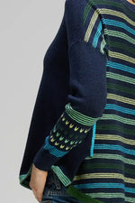 Zaket & Plover Textured Swing Jumper in Dark Denim