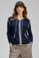 Zaket & Plover Threaded Hoodie in Dark Denim