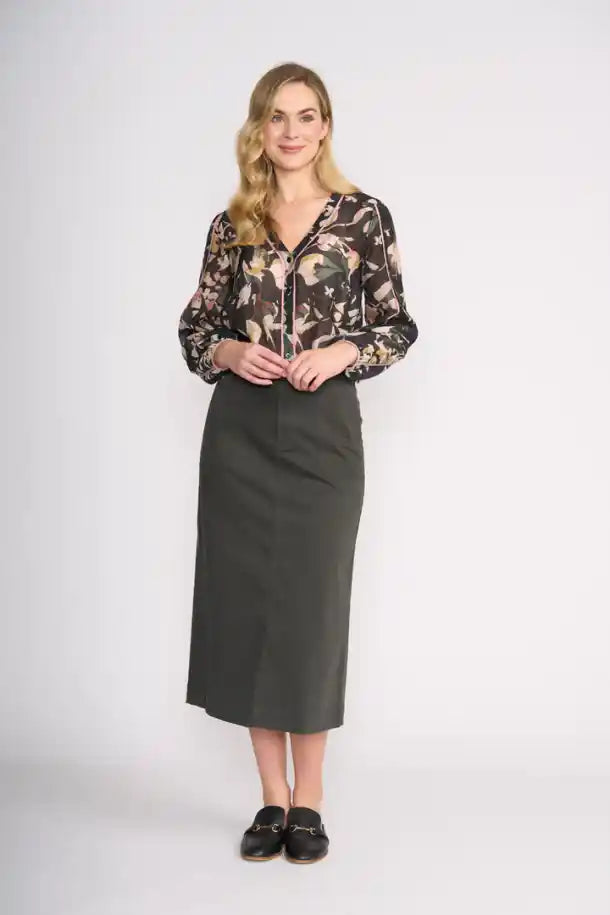 FOIL Suave Operator Skirt in Dark Sage