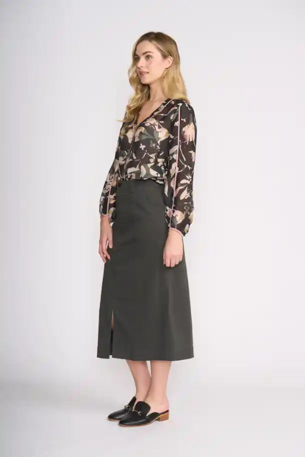 FOIL Suave Operator Skirt in Dark Sage