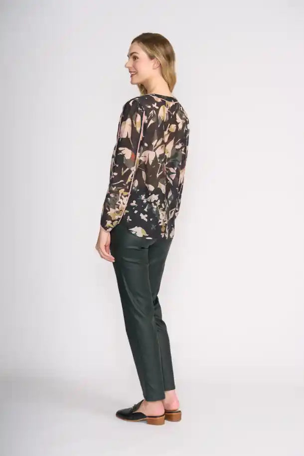 FOIL Pipeline Blouse in Shadow Leaf