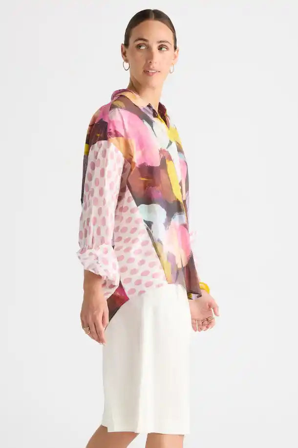 Zaket & Plover Pattern Clash Shirt in Multi