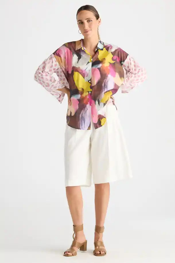 Zaket & Plover Pattern Clash Shirt in Multi