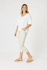 Gordon Smith Lino V-Neck Top in White
