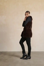 Holmes & Fallon Faux Fur Vest in Chocolate