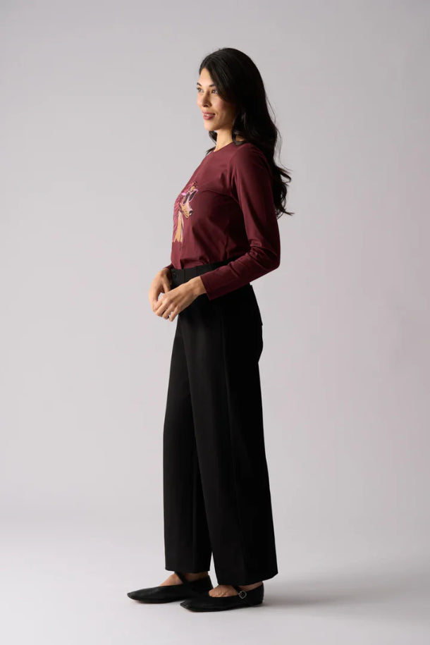 FOIL Soft Cinch Trouser in Black