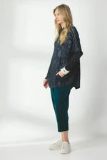 Valia Pippa Velvet Pant in Deep Sea
