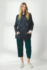 Valia Pippa Velvet Pant in Deep Sea