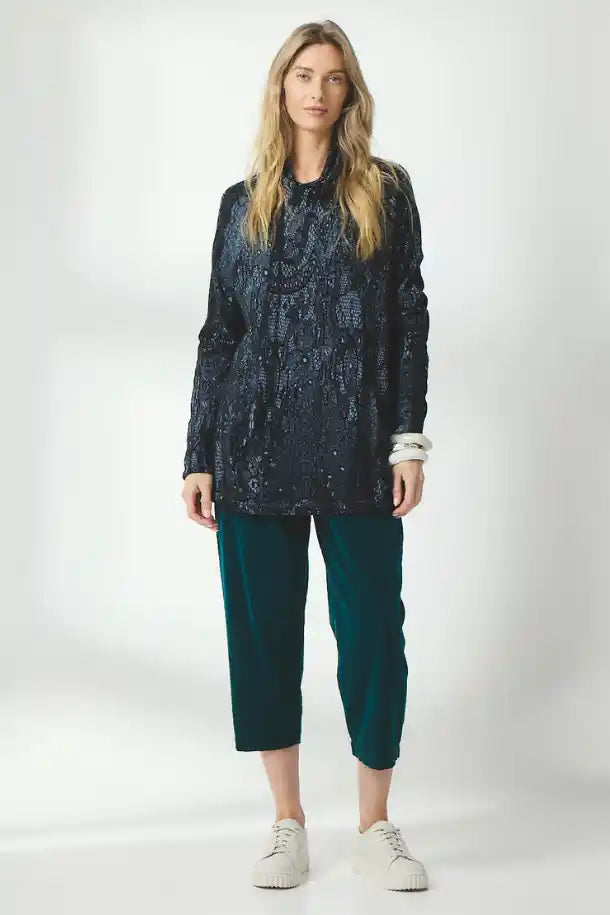 Valia Pippa Velvet Pant in Deep Sea