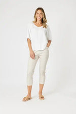 Gordon Smith Lino V-Neck Top in White