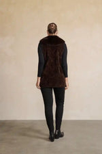 Holmes & Fallon Faux Fur Vest in Chocolate
