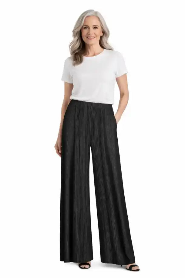 Alquema Simply Pleat Swing Pants in Black