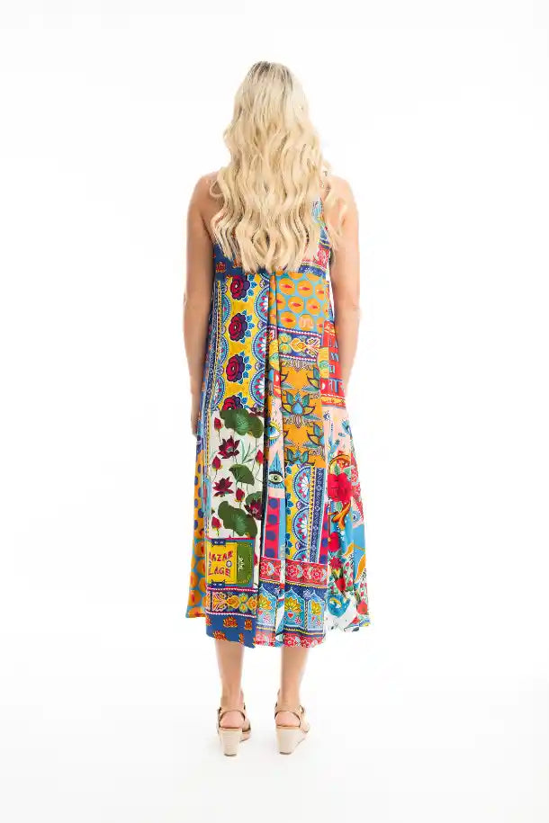 Orientique Amritsar Strappy Dress in Print