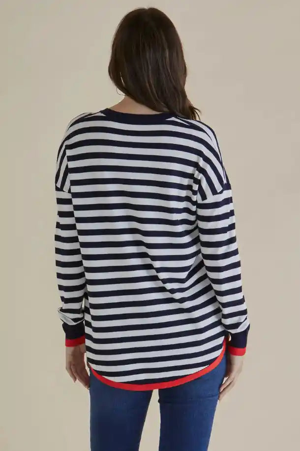 Betty Basics Sophie Knit Jumper in Navy Stripe