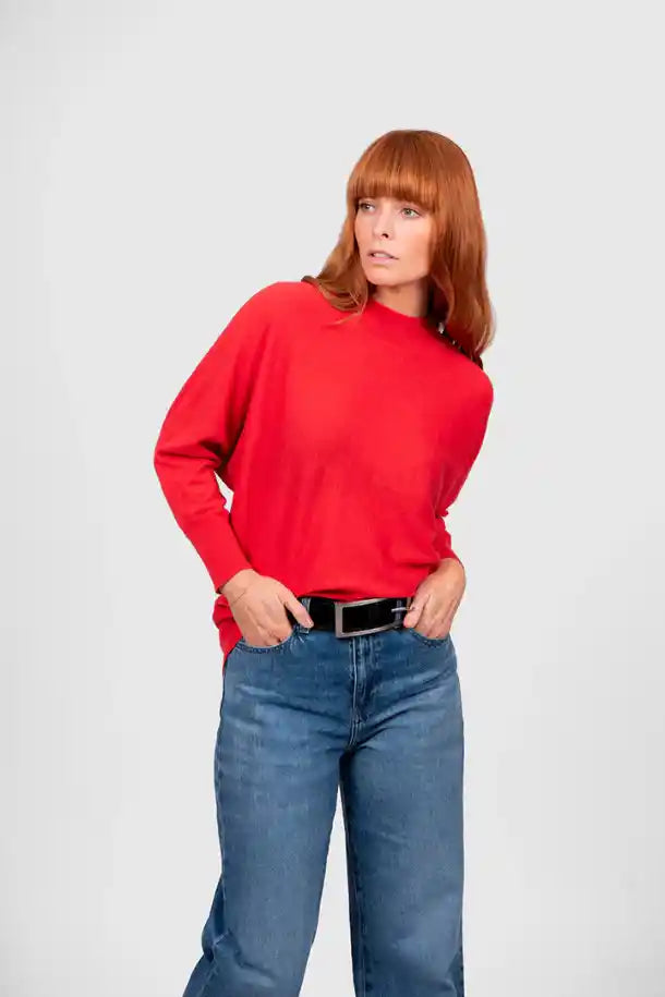 Bridge & Lord Dolman ¾ Sleeve Pullover in Cayenne