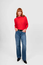 Bridge & Lord Dolman ¾ Sleeve Pullover in Cayenne