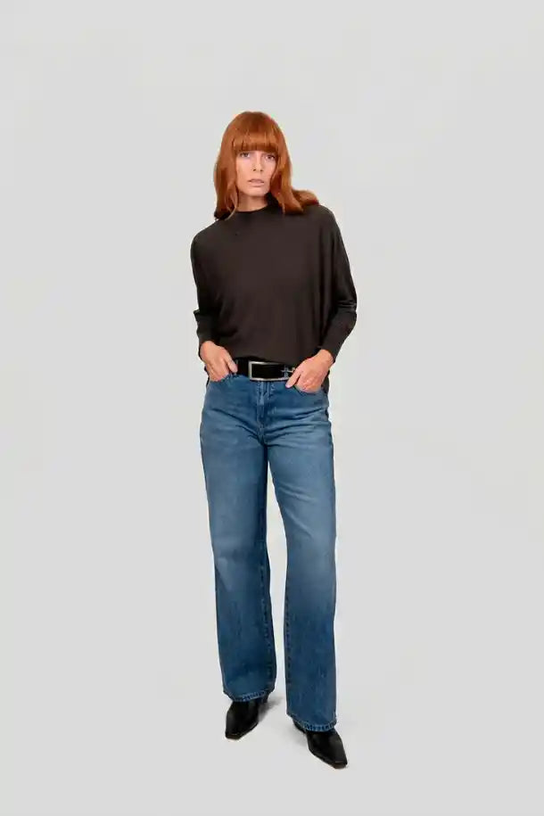 Bridge & Lord ¾ Sleeve Dolman Pullover in Chocolate
