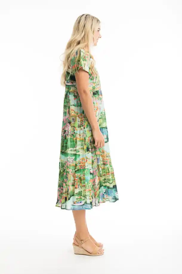 Orientique Bellagio Midi Dress in Print