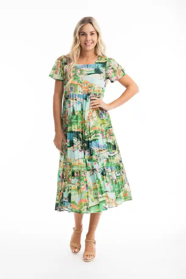 Orientique Bellagio Midi Dress in Print