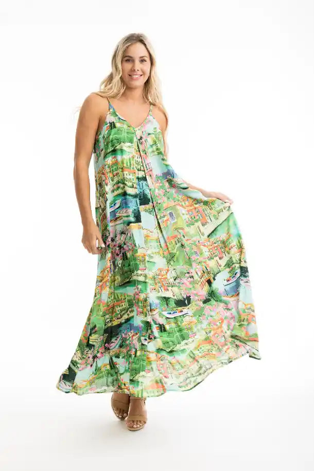 Orientique Bellagio Strappy Dress in Print