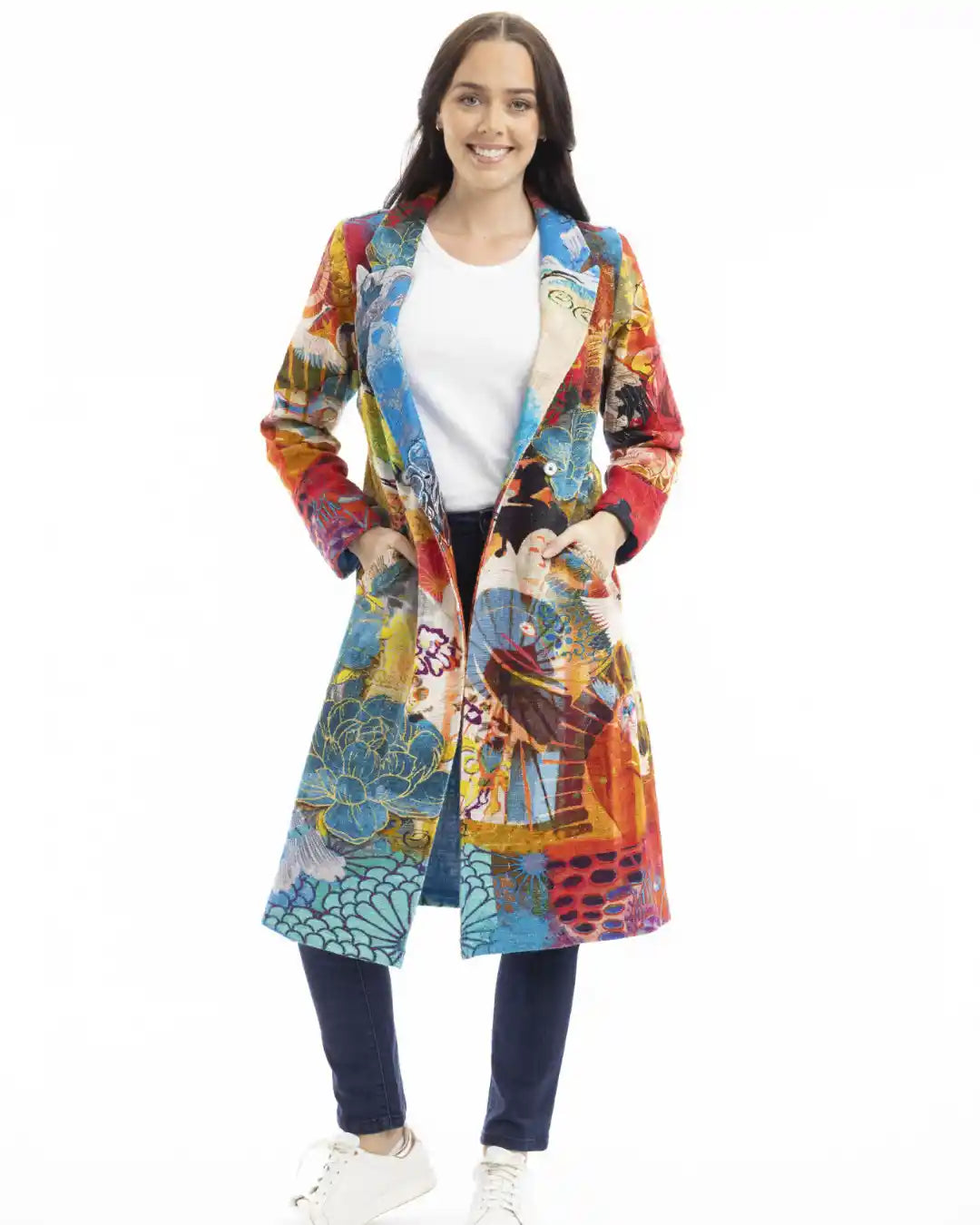 Orientique Printed Billie Jean Long Coat