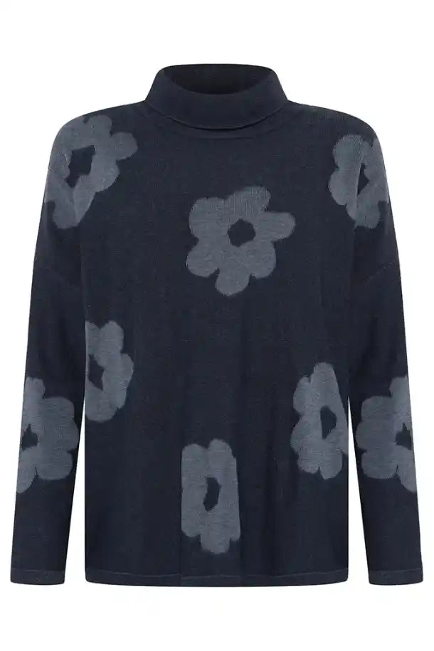 Mansted Eco Bloom Cowl Sweater in Navy